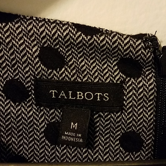 Talbots Gray dress with black polka dots; Size M - Picture 3 of 4
